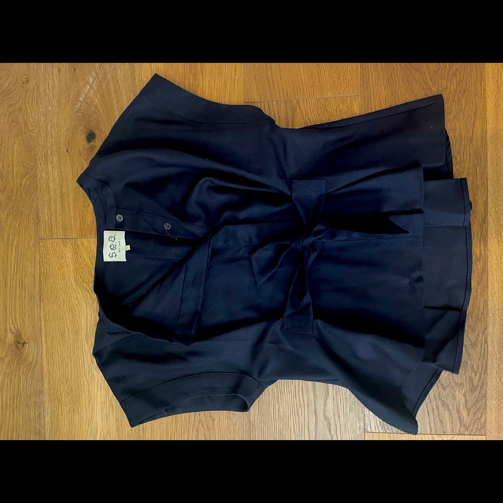 Sea Navy Sundry Wool Tied Top